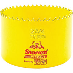Starrett - 2-3/4" Diam, 1-5/8" Cutting Depth, Hole Saw - High Speed Steel Saw, Toothed Edge - Exact Tooling