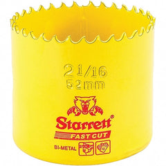 Starrett - 2-1/16" Diam, 1-5/8" Cutting Depth, Hole Saw - High Speed Steel Saw, Toothed Edge - Exact Tooling