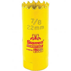 Starrett - 7/8" Diam, 1-5/8" Cutting Depth, Hole Saw - High Speed Steel Saw, Toothed Edge - Exact Tooling