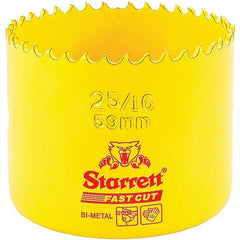 Starrett - 2-5/16" Diam, 1-5/8" Cutting Depth, Hole Saw - High Speed Steel Saw, Toothed Edge - Exact Tooling