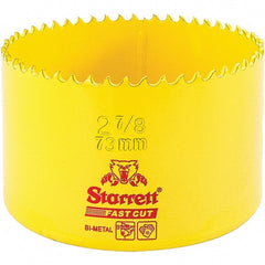 Starrett - 2-7/8" Diam, 1-5/8" Cutting Depth, Hole Saw - High Speed Steel Saw, Toothed Edge - Exact Tooling
