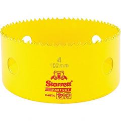 Starrett - 4" Diam, 1-5/8" Cutting Depth, Hole Saw - High Speed Steel Saw, Toothed Edge - Exact Tooling