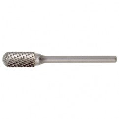 SC-5 Double Cut Solid Carbide Bur-Cylindrical with Ball Nose - Exact Tooling