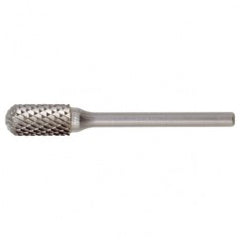 SC-5 Double Cut Solid Carbide Bur-Cylindrical with Ball Nose - Exact Tooling