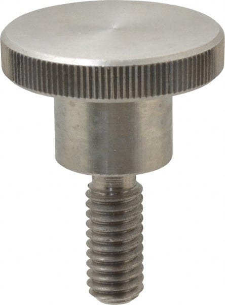 KIPP - 30mm Head, Knurled Knob - Threaded Stem, Stainless Steel - Exact Tooling