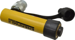 Enerpac - 5 Ton, 3" Stroke, 2.98 Cu In Oil Capacity, Portable Hydraulic Single Acting Cylinder - 0.99 Sq In Effective Area, 6.5" Lowered Ht., 9.5" Max Ht., 1.13" Cyl Bore Diam, 1" Plunger Rod Diam, 10,000 Max psi - Exact Tooling