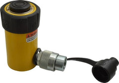 Enerpac - 10 Ton, 2.13" Stroke, 4.75 Cu In Oil Capacity, Portable Hydraulic Single Acting Cylinder - 2.24 Sq In Effective Area, 4.78" Lowered Ht., 6.91" Max Ht., 1.69" Cyl Bore Diam, 1.5" Plunger Rod Diam, 10,000 Max psi - Exact Tooling