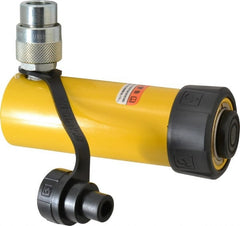 Enerpac - 10 Ton, 4.13" Stroke, 9.23 Cu In Oil Capacity, Portable Hydraulic Single Acting Cylinder - 2.24 Sq In Effective Area, 6.75" Lowered Ht., 10.88" Max Ht., 1.69" Cyl Bore Diam, 1.5" Plunger Rod Diam, 10,000 Max psi - Exact Tooling