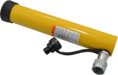 Enerpac - 10 Ton, 10.13" Stroke, 22.65 Cu In Oil Capacity, Portable Hydraulic Single Acting Cylinder - 2.24 Sq In Effective Area, 13.75" Lowered Ht., 23.88" Max Ht., 1.69" Cyl Bore Diam, 1.5" Plunger Rod Diam, 10,000 Max psi - Exact Tooling