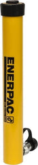 Enerpac - 10 Ton, 14" Stroke, 31.31 Cu In Oil Capacity, Portable Hydraulic Single Acting Cylinder - 2.24 Sq In Effective Area, 17.75" Lowered Ht., 31.75" Max Ht., 1.69" Cyl Bore Diam, 1.5" Plunger Rod Diam, 10,000 Max psi - Exact Tooling