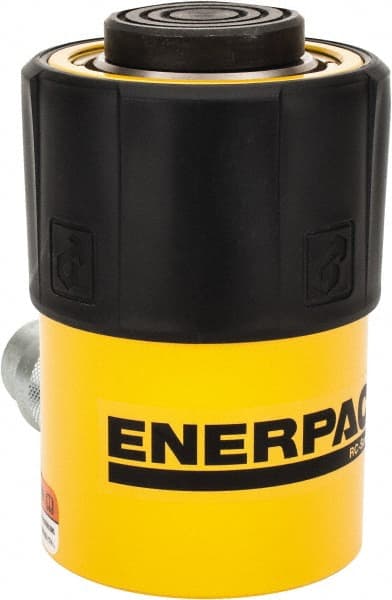 Enerpac - 25 Ton, 1" Stroke, 5.16 Cu In Oil Capacity, Portable Hydraulic Single Acting Cylinder - 5.16 Sq In Effective Area, 5.5" Lowered Ht., 6.5" Max Ht., 2.56" Cyl Bore Diam, 2.25" Plunger Rod Diam, 10,000 Max psi - Exact Tooling