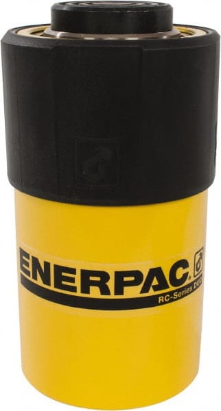 Enerpac - 25 Ton, 2" Stroke, 10.31 Cu In Oil Capacity, Portable Hydraulic Single Acting Cylinder - 5.16 Sq In Effective Area, 6.5" Lowered Ht., 8.5" Max Ht., 2.56" Cyl Bore Diam, 2.25" Plunger Rod Diam, 10,000 Max psi - Exact Tooling