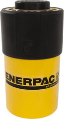 Enerpac - 25 Ton, 2" Stroke, 10.31 Cu In Oil Capacity, Portable Hydraulic Single Acting Cylinder - 5.16 Sq In Effective Area, 6.5" Lowered Ht., 8.5" Max Ht., 2.56" Cyl Bore Diam, 2.25" Plunger Rod Diam, 10,000 Max psi - Exact Tooling