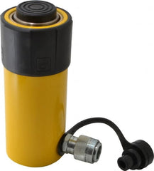 Enerpac - 25 Ton, 4" Stroke, 20.63 Cu In Oil Capacity, Portable Hydraulic Single Acting Cylinder - 5.16 Sq In Effective Area, 8.5" Lowered Ht., 12.5" Max Ht., 2.56" Cyl Bore Diam, 2.25" Plunger Rod Diam, 10,000 Max psi - Exact Tooling