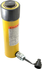 Enerpac - 25 Ton, 8.25" Stroke, 42.55 Cu In Oil Capacity, Portable Hydraulic Single Acting Cylinder - 5.16 Sq In Effective Area, 12.75" Lowered Ht., 21" Max Ht., 2.56" Cyl Bore Diam, 2.25" Plunger Rod Diam, 10,000 Max psi - Exact Tooling