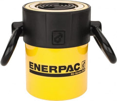 Enerpac - 50 Ton, 2" Stroke, 22.09 Cu In Oil Capacity, Portable Hydraulic Single Acting Cylinder - 11.04 Sq In Effective Area, 6.94" Lowered Ht., 8.94" Max Ht., 3.75" Cyl Bore Diam, 3.125" Plunger Rod Diam, 10,000 Max psi - Exact Tooling