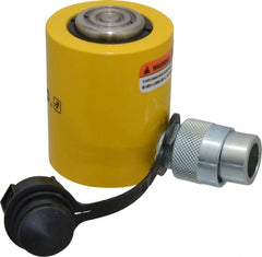 Enerpac - 10 Ton, 1.5" Stroke, 3.35 Cu In Oil Capacity, Portable Hydraulic Low Profile Cylinder - 2.24 Sq In Effective Area, 3.47" Lowered Ht., 4.97" Max Ht., 1.69" Cyl Bore Diam, 1.5" Plunger Rod Diam, 10,000 Max psi - Exact Tooling
