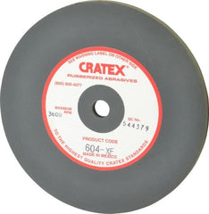 Cratex - 6" Diam x 1/2" Hole x 1/4" Thick, Surface Grinding Wheel - Silicon Carbide, Extra Fine Grade, 3,600 Max RPM, Rubber Bond, No Recess - Exact Tooling