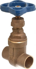 NIBCO - 3/4" Pipe, Class 125, Soldered Bronze Solid Wedge Stem Gate Valve - 200 WOG, 125 WSP, Screw-In Bonnet - Exact Tooling