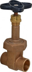 NIBCO - 1" Pipe, Class 150, Soldered Bronze Solid Wedge Rising Stem Gate Valve - 300 WOG, 150 WSP, Bolted Bonnet - Exact Tooling