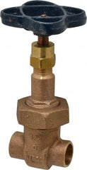 NIBCO - 1/2" Pipe, Class 150, Soldered Bronze Solid Wedge Rising Stem Gate Valve - 300 WOG, 150 WSP, Bolted Bonnet - Exact Tooling
