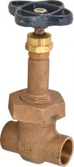 NIBCO - 3/4" Pipe, Class 150, Soldered Bronze Solid Wedge Rising Stem Gate Valve - 300 WOG, 150 WSP, Bolted Bonnet - Exact Tooling