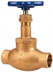 NIBCO - 3/8" Pipe, Soldered Ends, Bronze Integral Globe Valve - PTFE Disc, Screw-In Bonnet, 200 psi WOG, 125 psi WSP, Class 125 - Exact Tooling