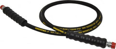 Enerpac - 1/4" Inside Diam x 3/8 NPT 6' Hydraulic Pump Hose - 10,000 psi, 3/8 NPTF Male Opposite End, Rubber - Exact Tooling