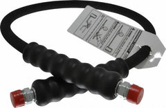 Enerpac - 1/4" Inside Diam x 3/8 NPT 3' Hydraulic Pump Hose - 10,000 psi, 3/8 NPTF Male Opposite End, Rubber - Exact Tooling