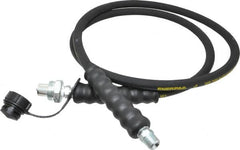 Enerpac - 1/4" Inside Diam x 1/4 NPT 6' Hydraulic Pump Hose - 10,000 psi, CH-604 Opposite End, Rubber - Exact Tooling