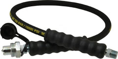 Enerpac - 1/4" Inside Diam x 3/8 NPT 3' Hydraulic Pump Hose - 10,000 psi, CH-604 Opposite End, Rubber - Exact Tooling