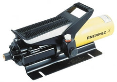 Enerpac - 10,000 psi Air-Hydraulic Pump & Jack - 72 Cu In Oil Capacity, Use with Single Acting Cylinders, Advance, Hold & Retract - Exact Tooling