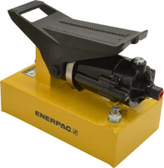 Enerpac - 10,000 psi Air-Hydraulic Pump & Jack - 80 Cu In Oil Capacity, Use with Single Acting Cylinders, Advance, Hold & Retract - Exact Tooling