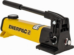 Enerpac - 1/2" Piston Stroke, 3/8" Diam, 0.055" Cu In per Stroke, 20 Cu In Reservoir Capacity, Manual Hydraulic Pump - 10,000 psi, 72 Lbs. Max Handle Effort - Exact Tooling