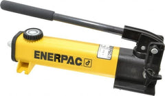 Enerpac - 1/2" Piston Stroke, 3/4" Diam, 0.221, 0.055" Cu In per Stroke, 20 Cu In Reservoir Capacity, Manual Hydraulic Pump - 10,000 psi, 78 Lbs. Max Handle Effort - Exact Tooling