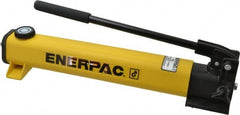 Enerpac - 1/2" Piston Stroke, 3/4" Diam, 0.221, 0.055" Cu In per Stroke, 55 Cu In Reservoir Capacity, Manual Hydraulic Pump - 10,000 psi, 63 Lbs. Max Handle Effort - Exact Tooling