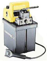 Enerpac - 10,000 psi Electric Hydraulic Pump & Jack - 0.5 Gal Oil Capacity, 4-Way, 3 Position Valve, Use with Double Acting Cylinders, Advance, Hold & Retract - Exact Tooling