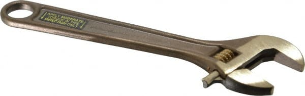 Ampco - 15/16" Jaw Capacity, 6" Nonsparking Adjustable Wrench - Aluminum Bronze, Plain Finish - Exact Tooling