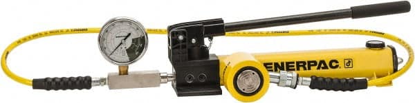 Enerpac - 20 Ton Capacity, Cylinder No. RCS-201, Manual Hydraulic Pump & Cylinder Set - Pump No. P-392 - Exact Tooling