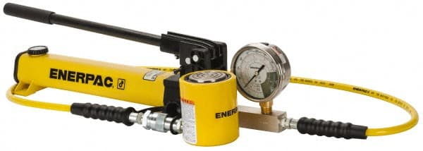 Enerpac - 30 Ton Capacity, Cylinder No. RCS-302, Manual Hydraulic Pump & Cylinder Set - Pump No. P-392 - Exact Tooling