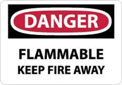 NMC - Danger - Flammable - Keep Fire Away, Aluminum Fire Sign - 14" Wide x 10" High - Exact Tooling