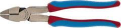 Channellock - 9" OAL, 1-17/32" Jaw Length x 1-5/16" Jaw Width, Linesman's Pliers - Serrated Jaw, Round Nose Head, Comfort Grip Handles - Exact Tooling