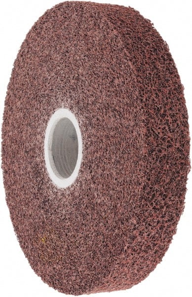 3M - 6" Diam, 1" Face Width, 1-1/4" Center Hole, Medium Grade, Aluminum Oxide Deburring Wheel - Convolute, Medium Density 5 Grade, 6,000 RPM - Exact Tooling