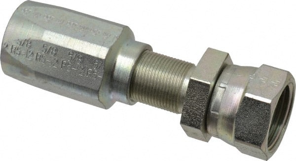Parker - 1-1/16-12 Thread Hydraulic Hose Fitting - -12 Hose Size, 3/4" Hose Diam - Exact Tooling