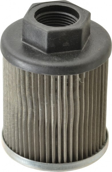 Parker - 25 LPM, 7 GPM, 2.67" Diam, Suction Strainer with Bypass - 3/4 Port NPT, 3.55" Long - Exact Tooling