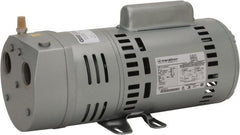 Gast - 3/4 hp Rotary Vane Vaccum Pump - 115/230 Volts, 10 CFM, Single Phase, 16.2" Long x 6-1/2" Wide x 8.88" High - Exact Tooling