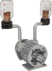 Gast - 1-1/2 hp Rotary Vane Vaccum Pump - 115 Volts, 21 CFM, Single Phase, 11.19" Long x 17.69" Wide x 13.12" High, Requires a 1.50 HP motor (Not Included) - Exact Tooling