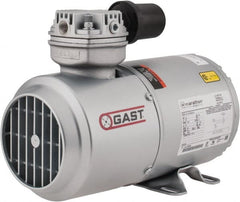 Gast - 1/6 hp, 1.8 CFM, Piston Vacuum Pump - 27.5 Hg/In, 115-1 Volt, 5.63" Long x 11.62" Wide x 8.58" High - Exact Tooling