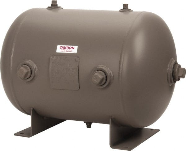 Made in USA - 19 Gallon, 200 Max psi Universal Horizontal Tank - 1-1/2" Inlet, 25" Tank Length x 16" Tank Diam - Exact Tooling