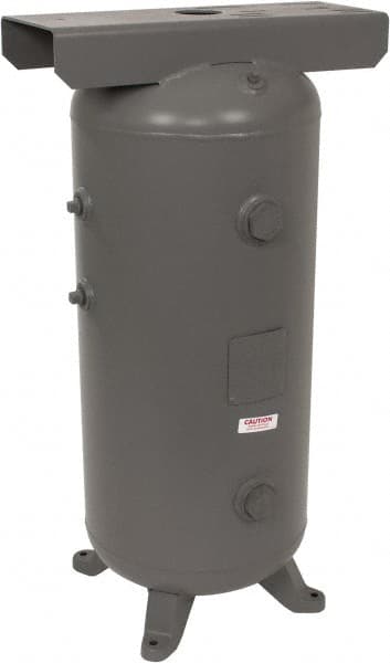 Made in USA - 30 Gallon, 200 Max psi Vertical Tank with Plate - 3/4" Inlet, 38" Tank Length x 16" Tank Diam - Exact Tooling